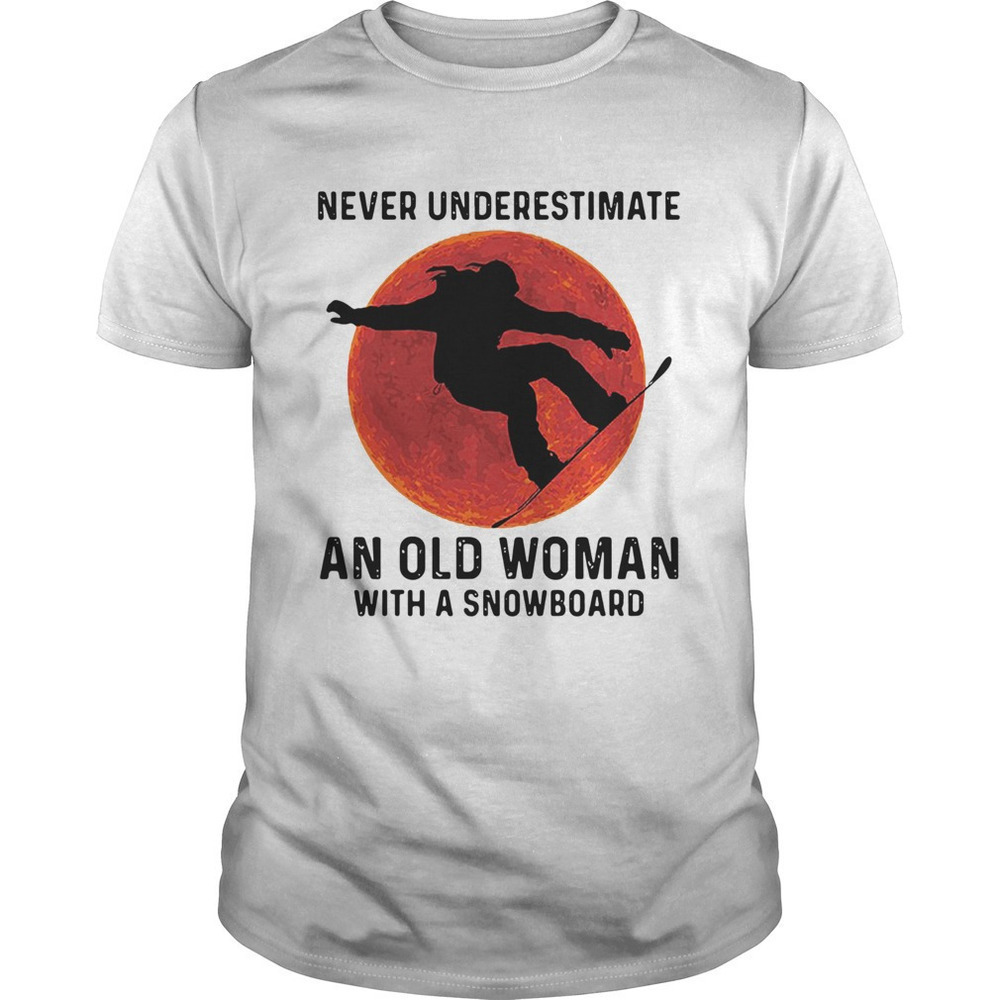 Old Woman Snowboard Winter Sports Funny Graphic Unisex T-Shirt